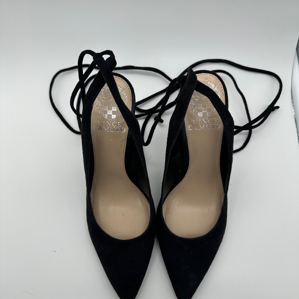 Vince Camuto Black Lace-Up Heels